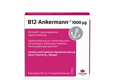Packshot B12 Ankermann® Injekt: Vitamin B12-Spritze (B12-Injektion) bei Vitaminmangel